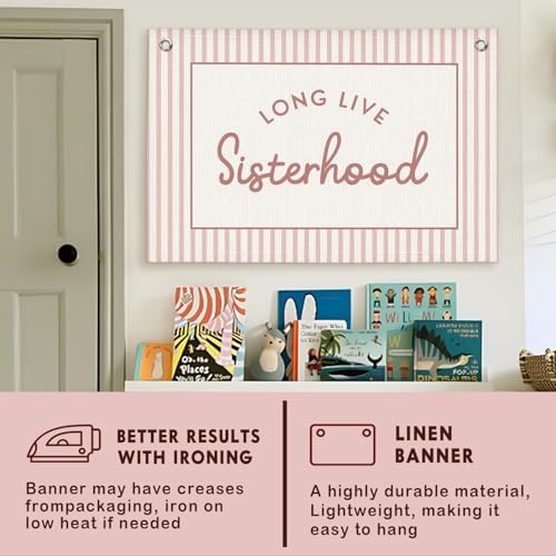 Lacama Girls Room Decor, Long Live Sisterhood Banner - Image 5