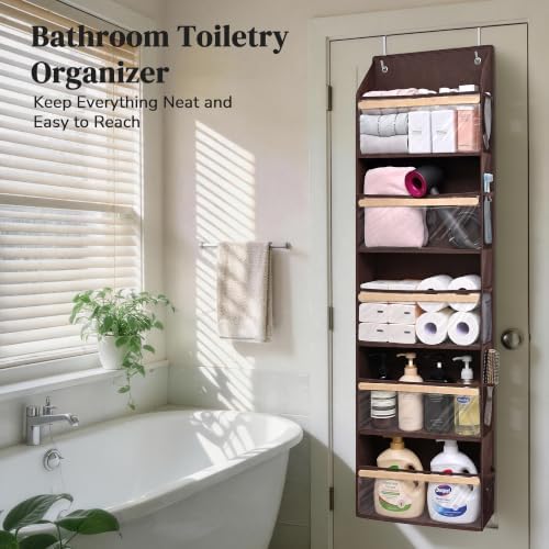 Slim Eco-Bamboo Over The Door Organizer - Image 5