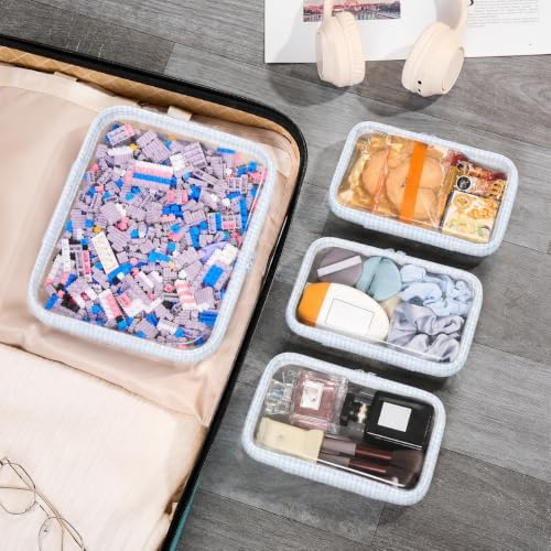 4 pcs Clear Zipper Pouches, Hard Shell Zipper Case, Toiletry Bag - Image 7