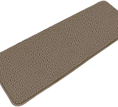 Yeaban Chenille Taupe Bathroom Runner Rug 24"x60" by Yeaban
