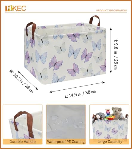 Rectangle Storage Basket with Handles, Collapsible Storage Bin, Books Box - Image 6