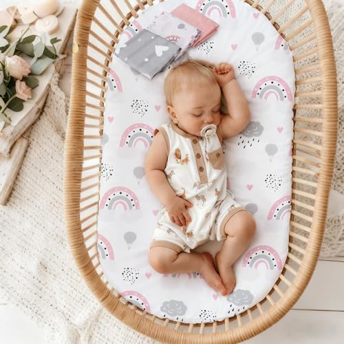 3 Pack Stretchy Bassinet Sheets 20" x 33" Compatible - Image 5
