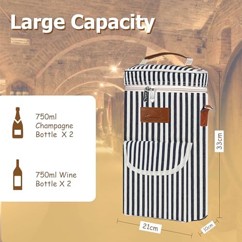 Tirrinia 2 Bottle Wine Cooler Tote Carrier - Image 5