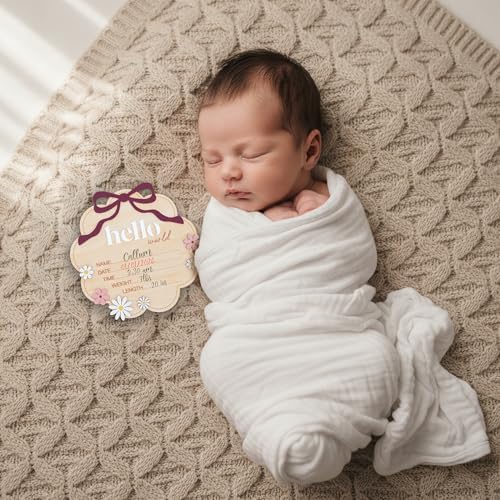 Hello World Wooden Baby Birth Announcement Sign - Image 2