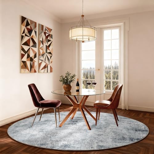 4ft Round Bedroom Rug Washable: Circle Rugs - Image 5