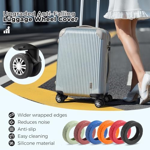 8Pcs Upgrade Luggage Wheel Covers, Travel Accessories - Image 2
