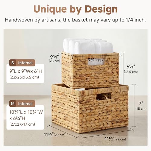 StorageWorks Wicker Baskets for Storage, Wicker Storage Baskets - Image 3