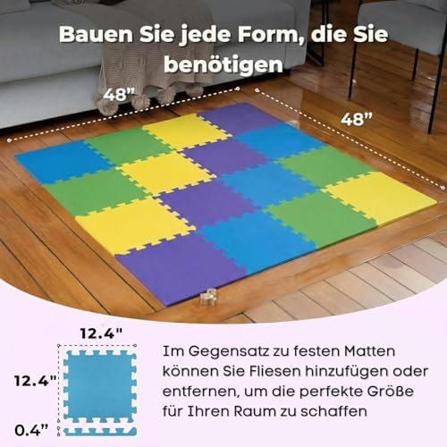 MioTetto Baby Play Mat, Soft Foam Floor Tiles - Image 2