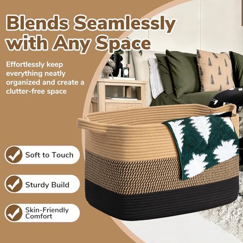 Goodpick 85L Large Woven Blanket Basket - Image 5
