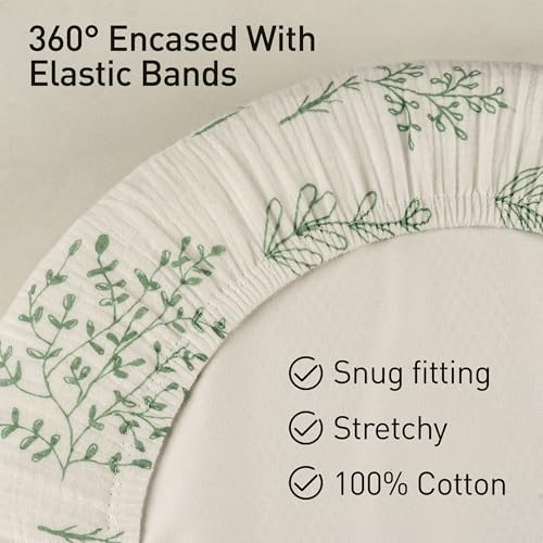 Muslin Bassinet Sheets 2 Pack, Universal Cotton Fitted Baby Mattress Sheet - Image 5