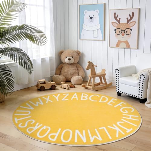 Topotdor Oval ABC Area Rug, 47x70 Inch Soft Floor Carpet by Topotdor