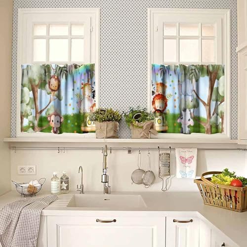 Children's Day Curtain Valance for Living Room Bathroom Farmhouse, Kids Cartoon - Image 2