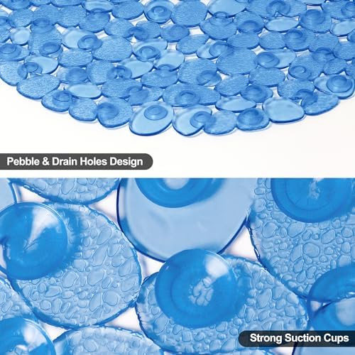 Vannokor Bathtub Mats for Bathroom 27x14 Inch, Pebble Bath Mat for Tub Feels - Image 3