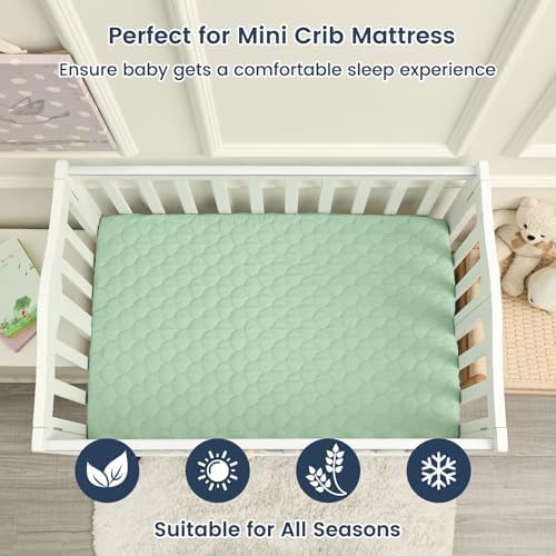 David’s Kids 2 Pack Mini Crib Waterproof Cover, Soft Pad Cover - Image 3
