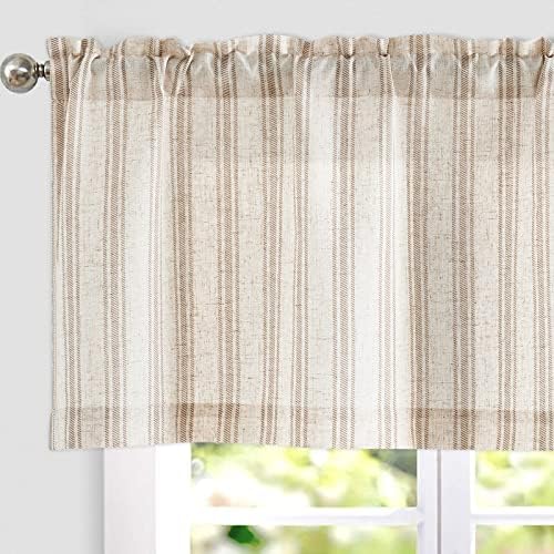 jinchan Linen Stripe Kitchen Valances by JINCHAN