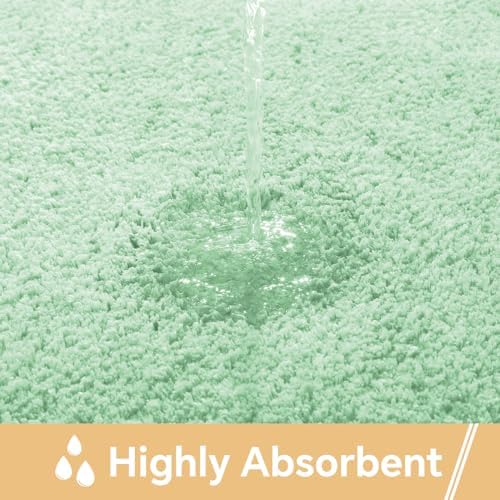 Polyester Bathroom Runner Rug 24"x72" Light Green, Soft Bath Mat - Image 4