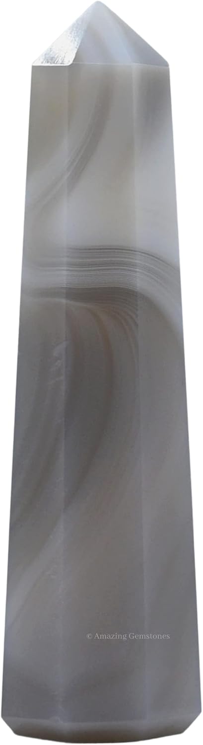 Amazing Gemstone Agate Crystal Towers ~ Natural Healing Crystal Point Obelisk for Reiki Healing and Crystal Grid (3 to 4 INCH)
