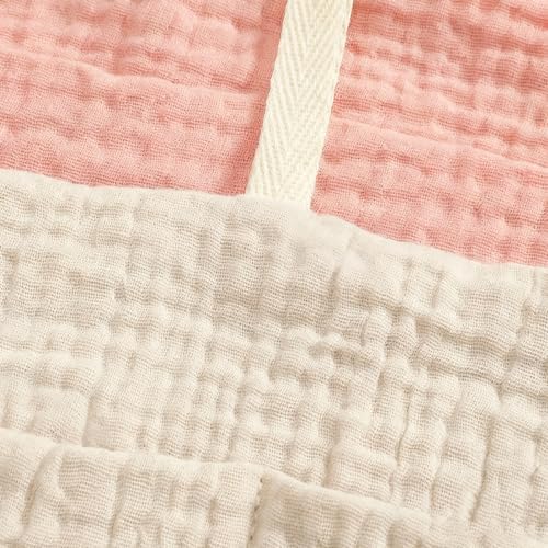 Muslin Cotton Baby Bedside Hanging Storage Bag, 2-Pocket Crib Diaper Caddy - Image 4