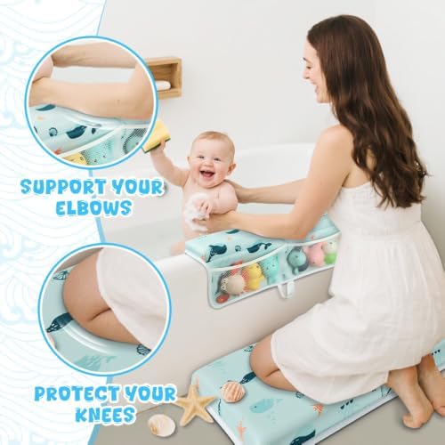 Baby Bath Kneeler and Elbow Rest Pad Set, 1.5" Thick Baby Bath Kneeler Pads - Image 4