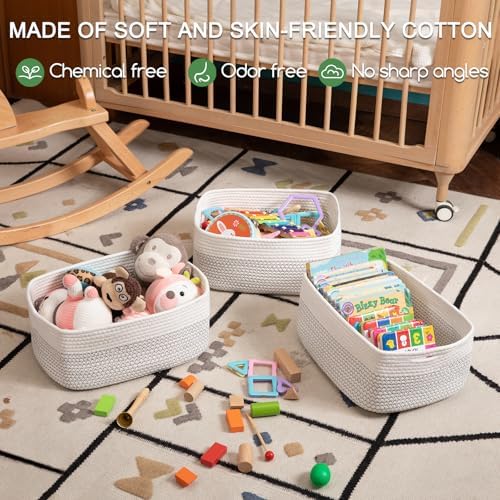 OIASKET Storage Baskets for Organizing 3 Pack, Woven Baskets for Shelves - Image 3