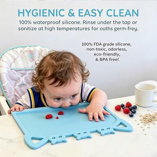 Silicone Toddler Placemat with Teething Table Edge Bumper - Image 2