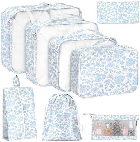 8 Set Packing Cubes for Travel, Luggage Packing Organizers Accessories Large by KPX