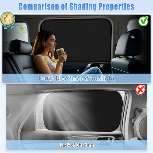 ZATOOTO Magnetic Car Window Shades Rear Window Cover Privacy 21.2×39.3Inch - Image 4