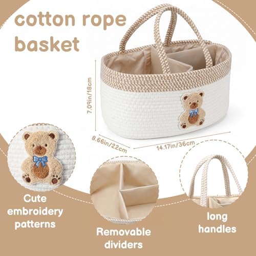 Diaper Caddy Organizer Teddy Bear Empty Gift Basket - Image 2