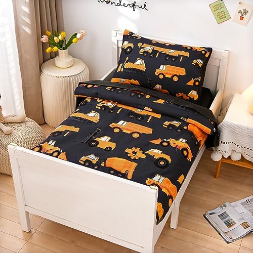 NTBED 4 Pieces Construction Toddler Bedding Set - Image 2