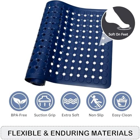 Non-Slip Bathtub and Shower Mats, Power Grip Bath Mat 35 x 16.3 Inch - Image 5