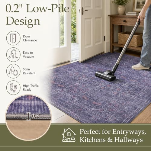 JOLLYVOGUE 6x9 Area Rugs for Living Room, Vintage Washable Rug - Image 6