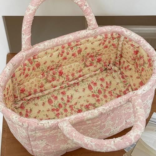 Small Storage Basket Organizer, Mini Fabric Floral Storage Baskets - Image 5