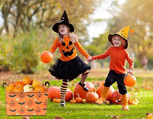 Rectangular Halloween Baskets, Pumpkin Basket - Image 6