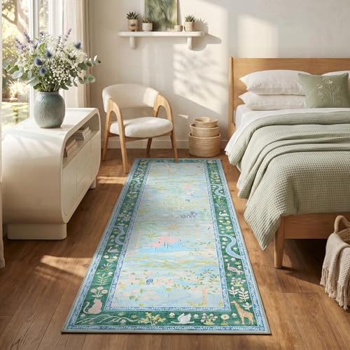 2x6 Hallway Runner Rug Non Slip Forest Nursery Runners Washable Stain Resistant - Image 3