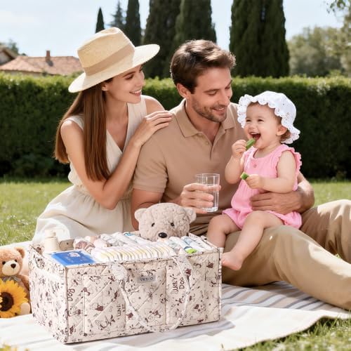 Cute Cartoon Animal Prints Baby Diaper Caddy Organizer, Diaper Bag Storage - Image 2