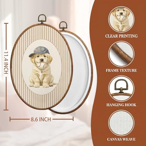 SONMYSULIL Golden Retriever Baseball Nursery Wall Art Decor, Kids Room Oval - Image 6