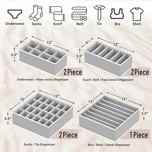 Simple Houseware Closet Underwear Organizer Drawer Divider Assorted 7 pcs - Image 2