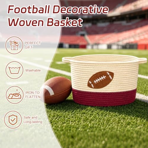 Football Woven Basket- Cute Cotton Rope Basket - Image 3