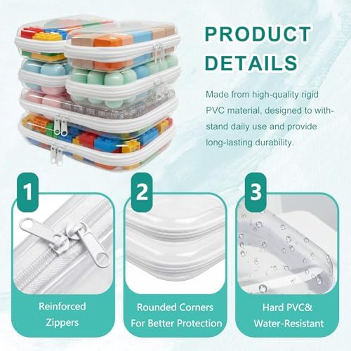 6 Pack Clear Hard Shell Zipper Case, Diaper Bag Organizer Pouches, Plastic - Image 3