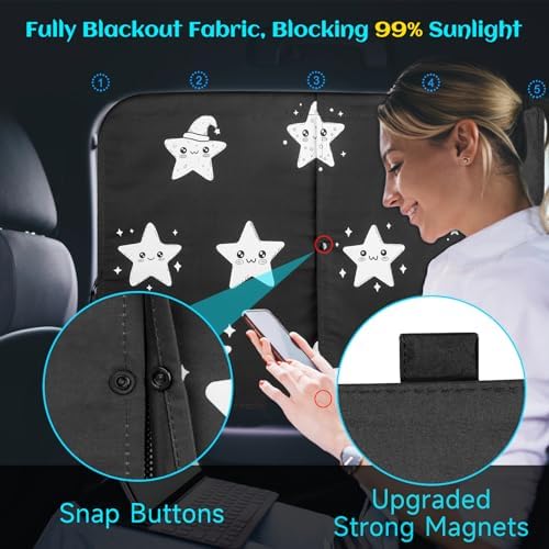 Car Window Shades, 2 Packs Magnetic Car Sun Shades - Image 2