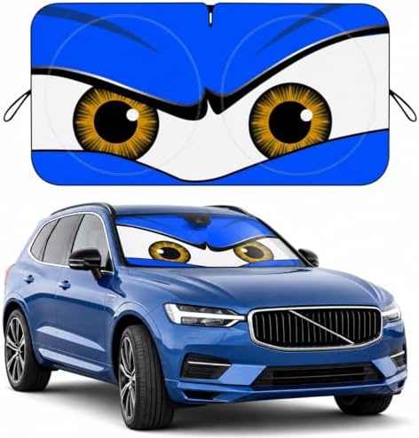 Car Windshield Sun Shade, Universal Fit Midsized Sedan SUV, Monster Blue by eygeufg