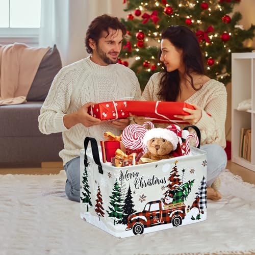 Christmas Basket Box Hamper Storage Basket Collapsible Organizer Bin Gift Shelf - Image 3
