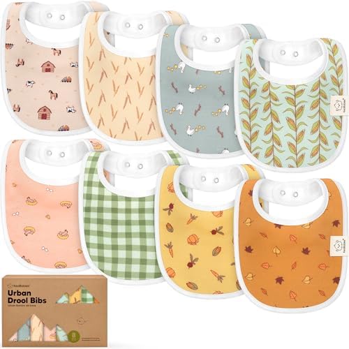 KeaBabies 8-Pack Organic Baby Bibs by KeaBabies