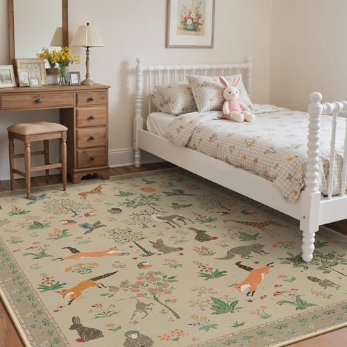 BESBLEE 6X9 Washable Area Rug for Living Room, Animal Non Slip - Image 2