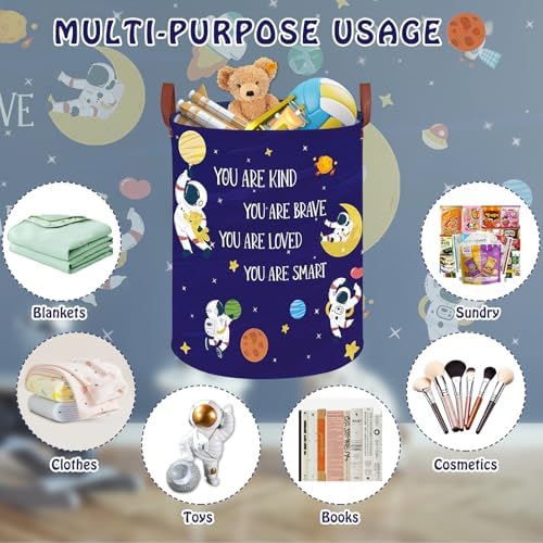 Space Decor for Boys Room Basket -Astronaut Decor Baby Hamper, Planets Stars - Image 4