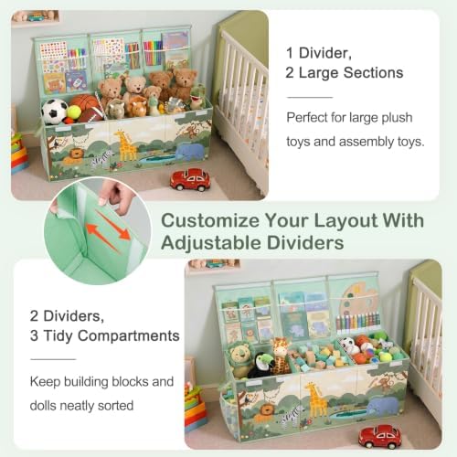 Toy Box with Adjustable Divider Large Toy Chest Storage - Image 2