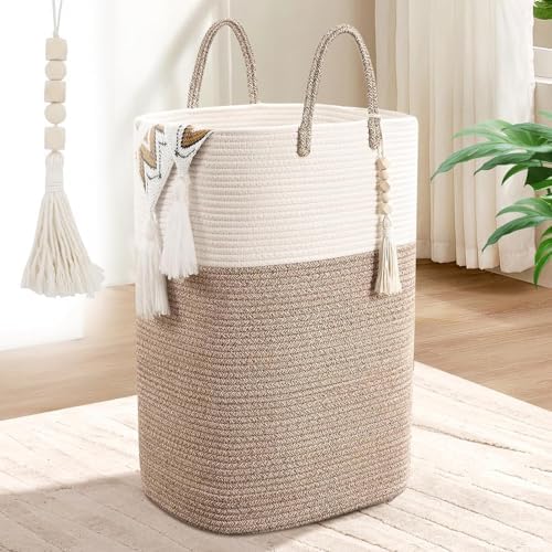 Woven Laundry Basket for Clothes, 100L Large Rectangle Laundry Hampers by WENMER