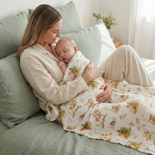 Muslin Swaddle Blankets for Newborn, Cotton Receiving Blanket - Image 2