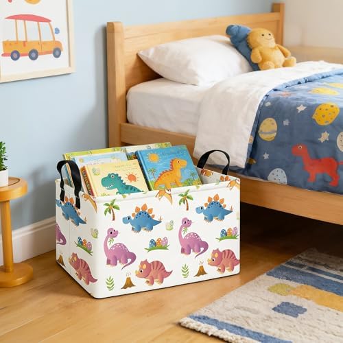 Rectangular Collapsible Cute Dinosaur Storage Basket Toy Organizer - Image 7