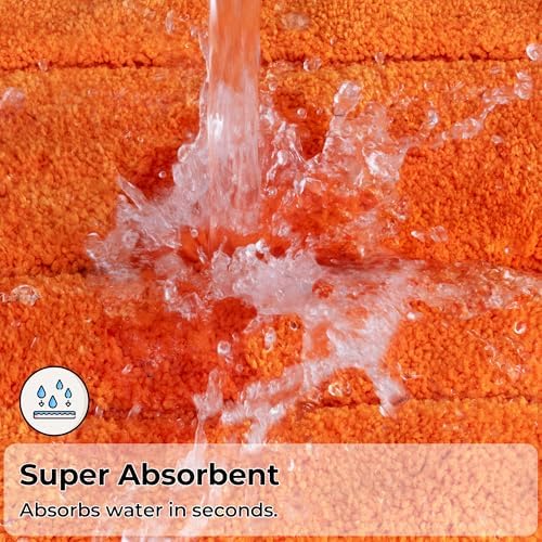 GRANNY SAYS Orange Bathroom Rugs Set 2 Piece, Soft Microfiber Bath Mats - Image 7